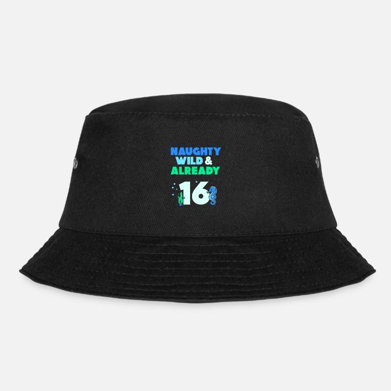 16 Jahre Geburtstag Seepferd - Bucket Hat - Schwarz