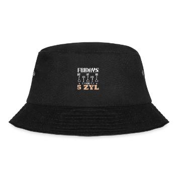 Fridays for 5 ZYL Tuner Tuning 5 Zylinder - Bucket Hat - Schwarz - Vorne - Lela (165cm)