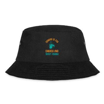 Sunday is for church and Trout Fishing - Bucket Hat - Schwarz - Vorne - Lela (165cm)