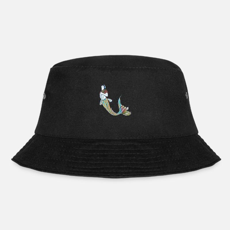 Meerjungfrau als Mann bunt | Geschenk - Bucket Hat - Schwarz