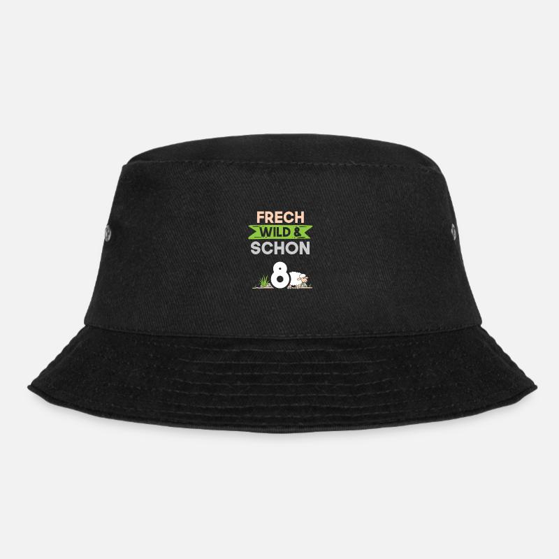 8 Jahre Geburtstag Junge Mädchen Schaf - Bucket Hat - Schwarz