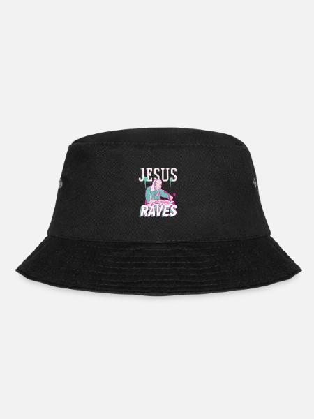 Rave Jesus - Techno DJ - Bucket Hat - Schwarz