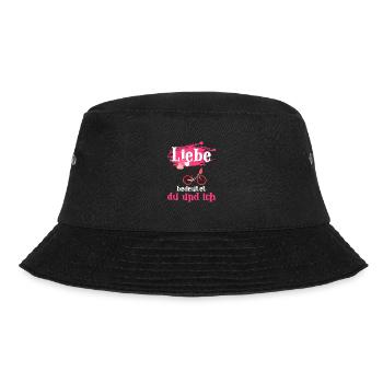 Liebe bedeutet du und ich Valentinstag - Bucket Hat - Schwarz - Vorne - Lela (165cm)