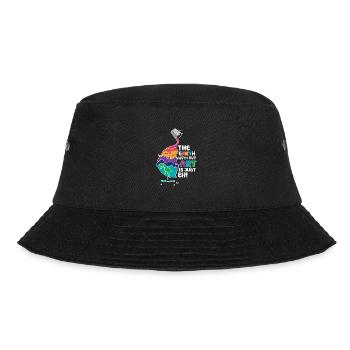 Ohne Kunst ist die Erde nur Eh! - Bucket Hat - Schwarz - Vorne - Lela (165cm)