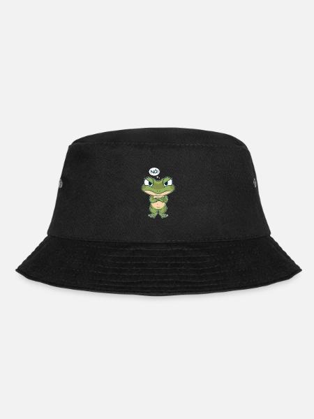 Frosch sagt Nein - Grumpy Frog - Bucket Hat - Schwarz