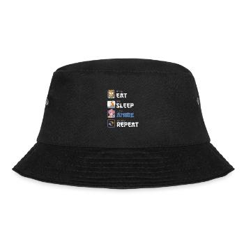 Eat Sleep Anime Repeat - Bucket Hat - Schwarz - Vorne - Lela (165cm)