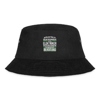 Elektriker / Elektroniker - kompetente Beratung - Bucket Hat - Schwarz - Vorne - Lela (165cm)