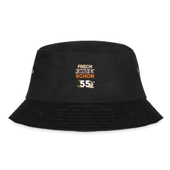 Geschenk 55 Jahre Geburtstag Hase Kaninchen - Bucket Hat - Schwarz - Vorne - Lela (165cm)