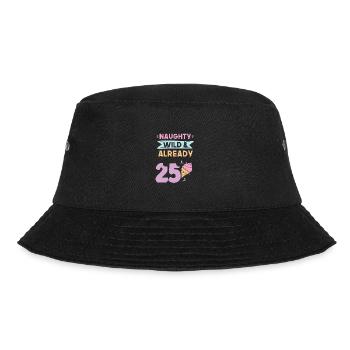 Geschenk 25 Jahre Geburtstag Eis essen - Bucket Hat - Schwarz - Vorne - Lela (165cm)