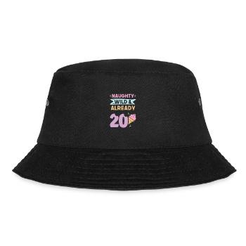 Geschenk 20 Jahre Geburtstag Eis essen - Bucket Hat - Schwarz - Vorne - Lela (165cm)