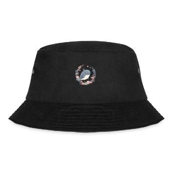Niedlicher Wal Blumen Blauwal für einen Orca - Bucket Hat - Schwarz - Vorne - Lela (165cm)