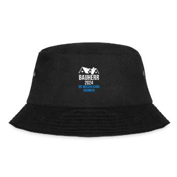 Bauherr 2024 Hausbau Neubau Baustelle Richtfest - Bucket Hat - Schwarz - Vorne - Lela (165cm)