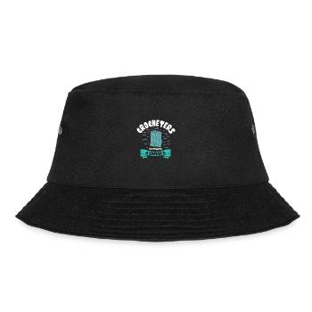 Crocheters do it with chains - Bucket Hat - Schwarz - Vorne - Lela (165cm)