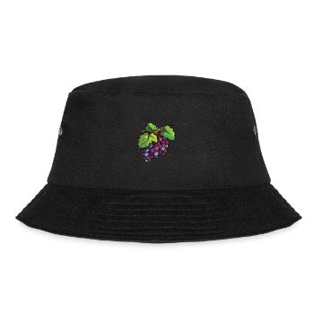 Weintrauben Symbol - Bucket Hat - Schwarz - Vorne - Lela (165cm)