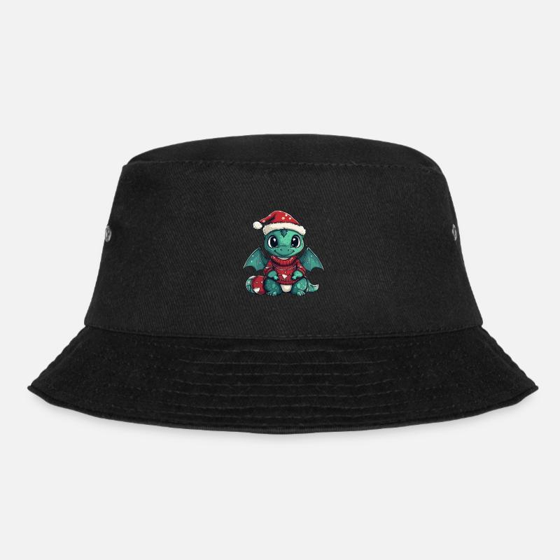 Drache Weihnachten Comic - Bucket Hat - Schwarz