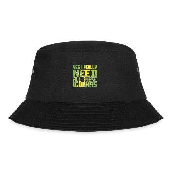 Yes I Really Need All These Iguanas - Bucket Hat - Schwarz - Vorne - Lela (165cm)