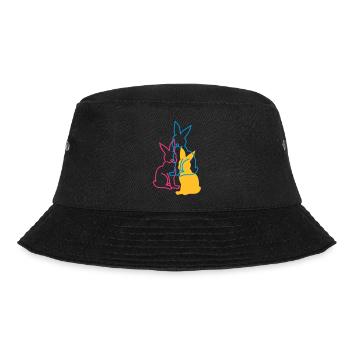 drei Hasen - Bucket Hat - Schwarz - Vorne - Lela (165cm)