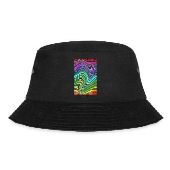 Zebra Muster Neon Regenbogen LSD Trip verballert - Bucket Hat - Schwarz - Vorne - Lela (165cm)