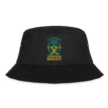 Werkstatt Motiv obszöneSprache fliegendes Werkzeug - Bucket Hat - Schwarz - Vorne - Lela (165cm)