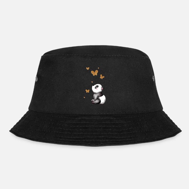 Träumender Comic Panda - Bucket Hat - Schwarz