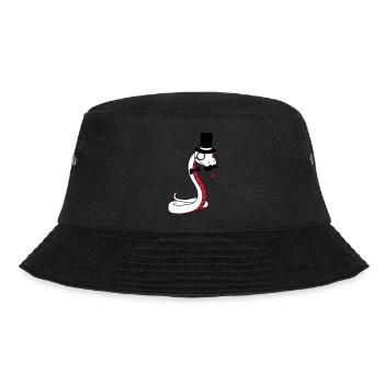 sir herr gentlemen zylinder reich monokel brille s - Bucket Hat - Schwarz - Vorne - Lela (165cm)