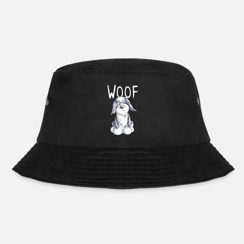 Woof Bearded Collie - Beardie - Geschenk - Comic - Bucket Hat - Schwarz