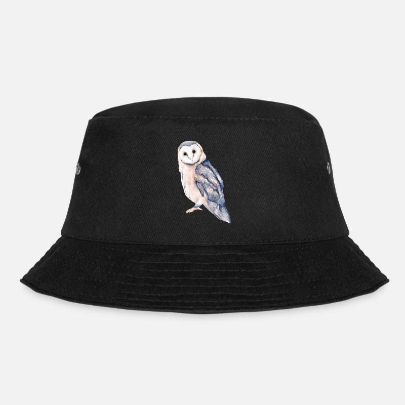 Eule - Bucket Hat - Schwarz