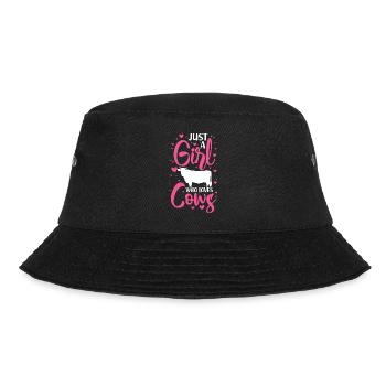 A girl from the country loves cows - Bucket Hat - black - Front - Lela (165cm)
