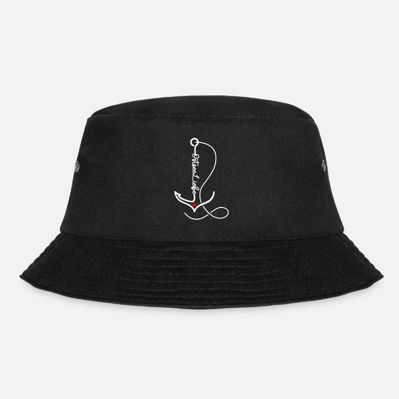 Ostseeliebe - Herz im Anker - Bucket Hat - Schwarz