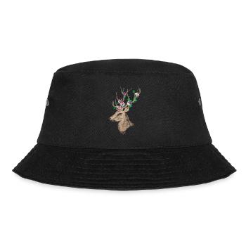 Deer with flowers - Bucket Hat - black - Front - Lela (165cm)