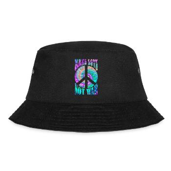 Retro Flower Power Peace - Make Love Not War 2 - Bucket Hat - black - Front - Lela (165cm)