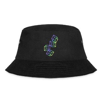 3D Würfel - Bucket Hat - Schwarz - Vorne - Lela (165cm)