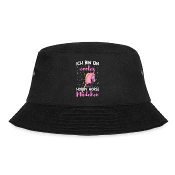 Ich bin ein cooles Hobby Horse Mädchen - Bucket Hat - Schwarz - Vorne - Lela (165cm)