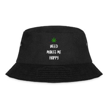 weed macht mich glücklich Cannabis Marihuana - Bucket Hat - Schwarz - Vorne - Lela (165cm)