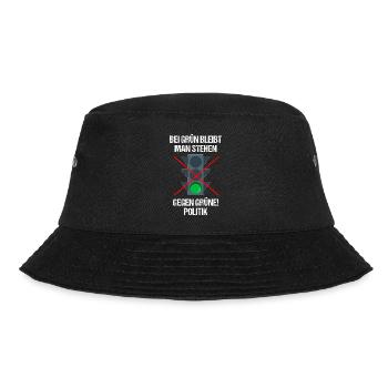gegen Grüne Politik Grün Geschenk - Bucket Hat - Schwarz - Vorne - Lela (165cm)