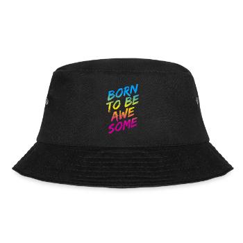 "Born To Be Awesome" rainbow gradient - Bucket Hat - Schwarz - Vorne - Lela (165cm)