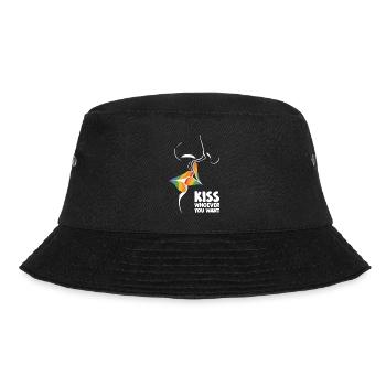 Kiss Whoever You Want Lesbian Pansexual Diversity - Bucket Hat - Schwarz - Vorne - Lela (165cm)