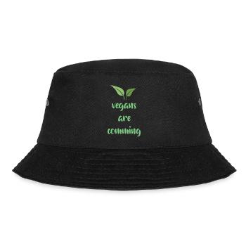 Vegan Veganer Tierschutz Vegetarier Vegetarisch - Bucket Hat - Schwarz - Vorne - Lela (165cm)