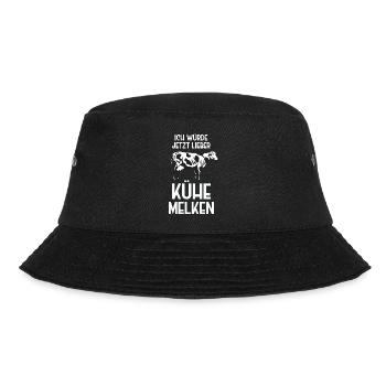 Landwirtschaft Landwirt Traktor Trecker Farm Bauer - Bucket Hat - Schwarz - Vorne - Lela (165cm)