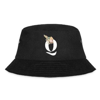 Buchstabe Q Blumen - Bucket Hat - Schwarz - Vorne - Lela (165cm)