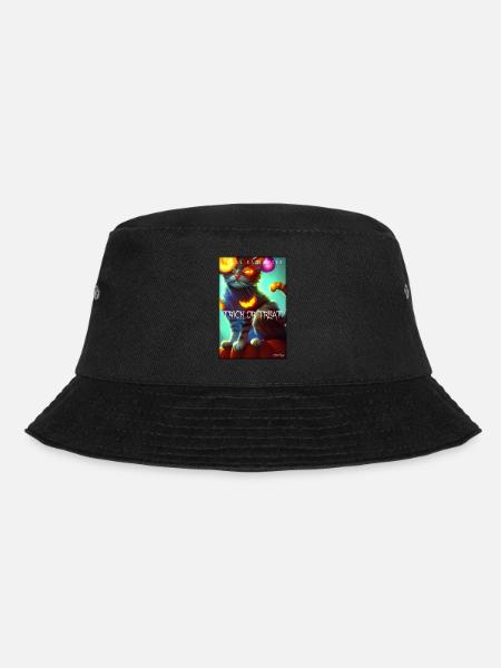 Happy Halloween Grummel Katze Kürbis Süßes Saures - Bucket Hat - Schwarz