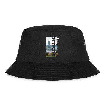 Sheffield England UK Stadt Skyline Heimat Liebe - Bucket Hat - Schwarz - Vorne - Lela (165cm)