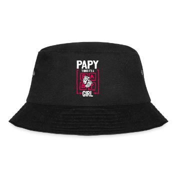 Papy Thinks It's a Girl Gender Reveal Funny Baby - Bucket Hat - Schwarz - Vorne - Lela (165cm)
