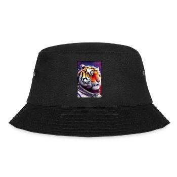 Tiger Big Cat Astronaut Future Sci-Fi Technology - Bucket Hat - black - Front - Lela (165cm)