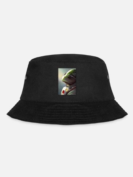 Frog Amphibian Astronaut Future Sci-Fi Technology - Bucket Hat - black