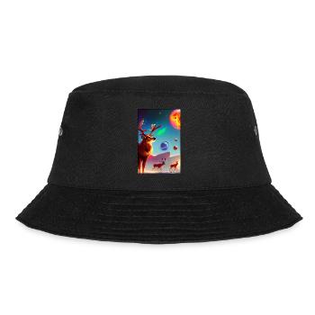 Reindeer Christmas Space Galaxy Universe Map - Bucket Hat - black - Front - Lela (165cm)