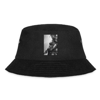 Warrior Woman Sword Vintage Black White - Bucket Hat - black - Front - Lela (165cm)