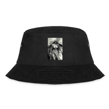 Warrior Woman Sword Vintage Black White - Bucket Hat - black - Front - Lela (165cm)