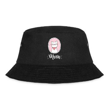 Cute Kawaii Funny Cat Saying Meow - Bucket Hat - black - Front - Lela (165cm)