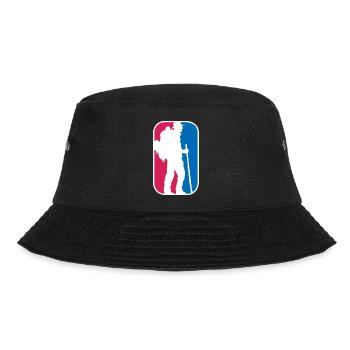 Wandern Outdoor Berge Logo Bergsteigen Geschenk - Bucket Hat - Schwarz - Vorne - Lela (165cm)